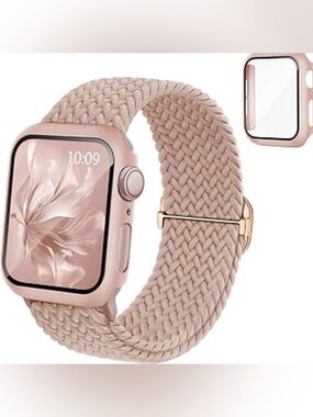 Rose Gold Braided Apple Watch Band - Women's Woven Strap